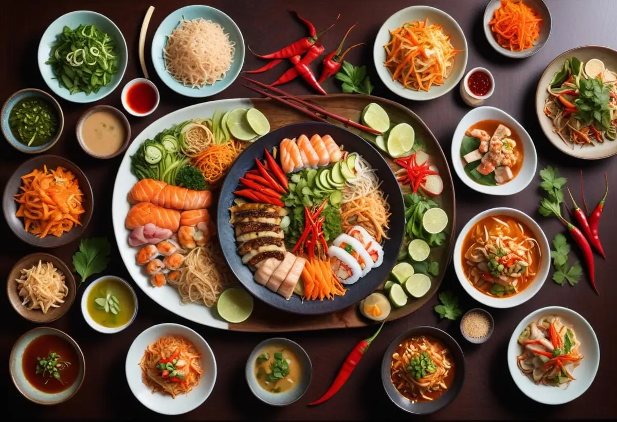 Upptäck de läckra hemligheterna bakom asiatisk mat illustration