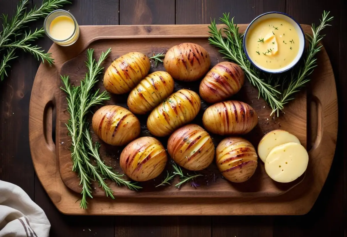 Lyxiga hasselbackspotatis till festliga middagar illustration