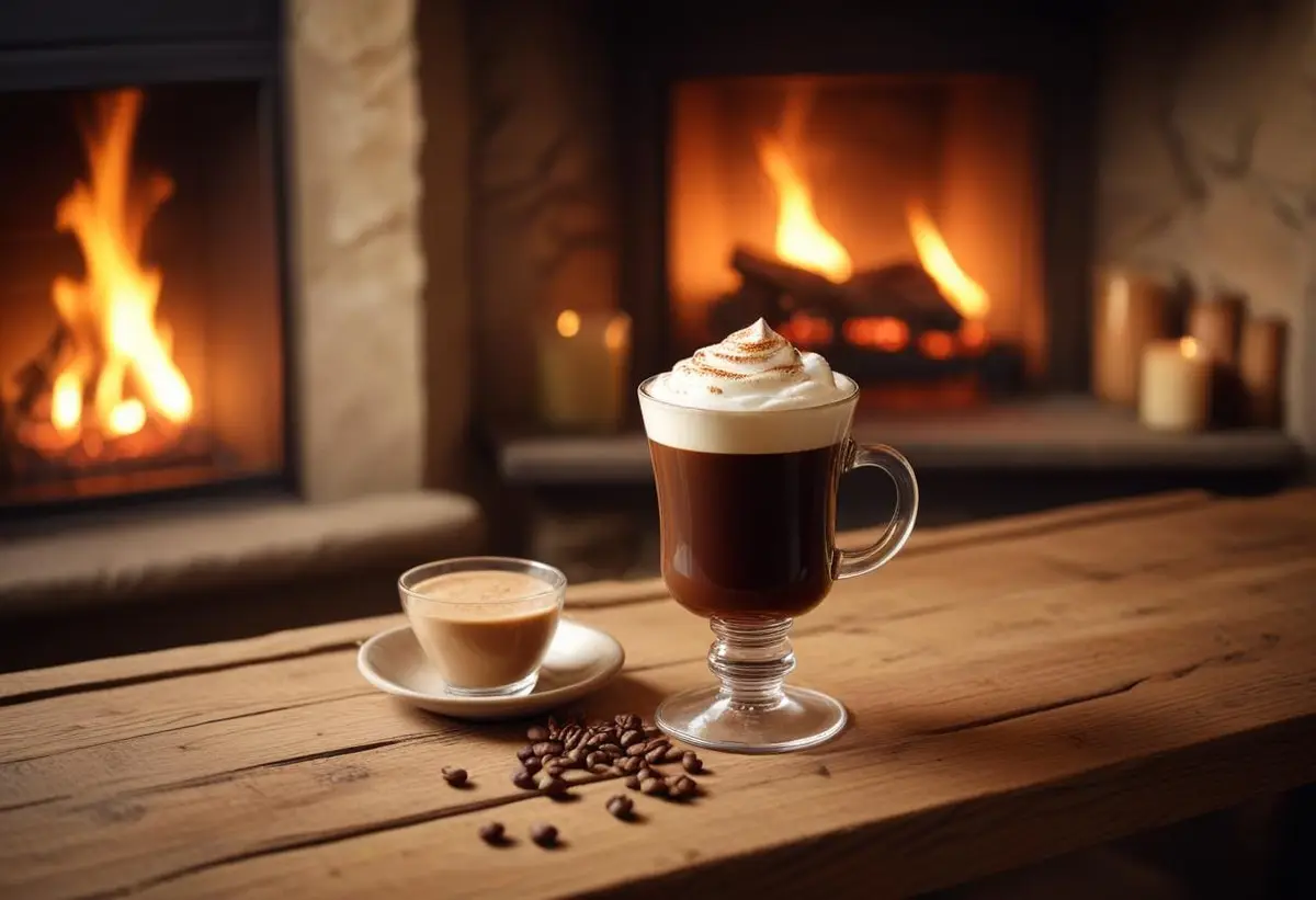 Koppla av med en härlig irländsk kaffe illustration